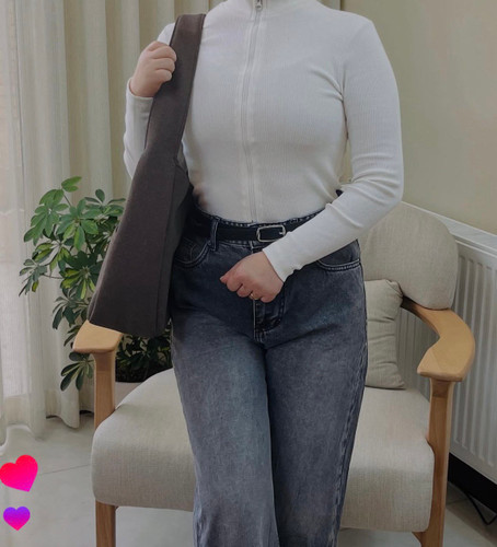 بلوزکبریتیجلوزیپدار سفید